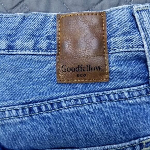 Goodfellow Co Jeans Mens 32x34 Blue Straight Fair Trade Light Wash American - Picture 12 of 13